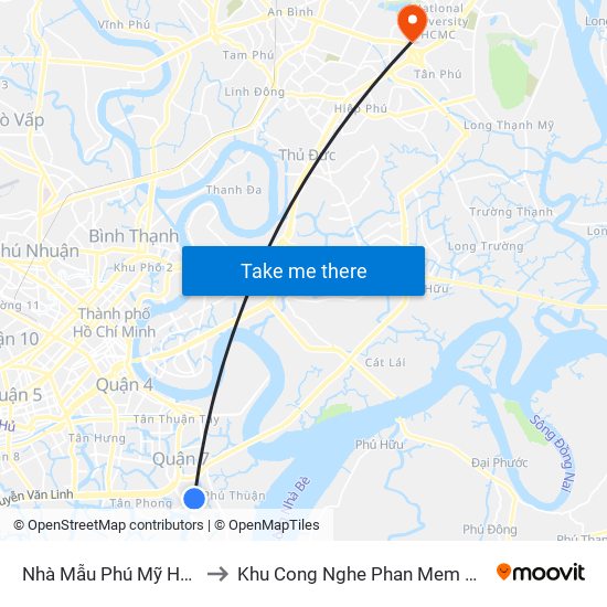 Nhà Mẫu Phú Mỹ Hưng to Khu Cong Nghe Phan Mem Dhqg map