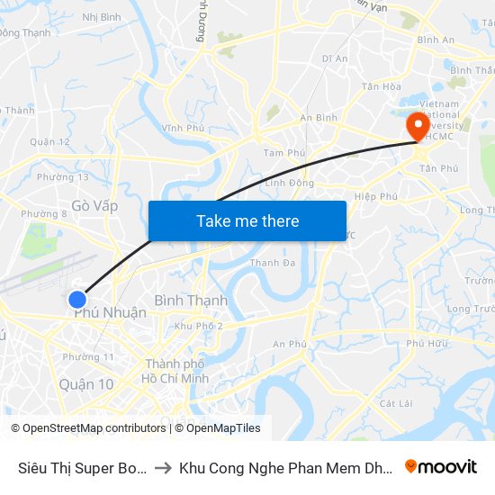 Siêu Thị Super Bow to Khu Cong Nghe Phan Mem Dhqg map