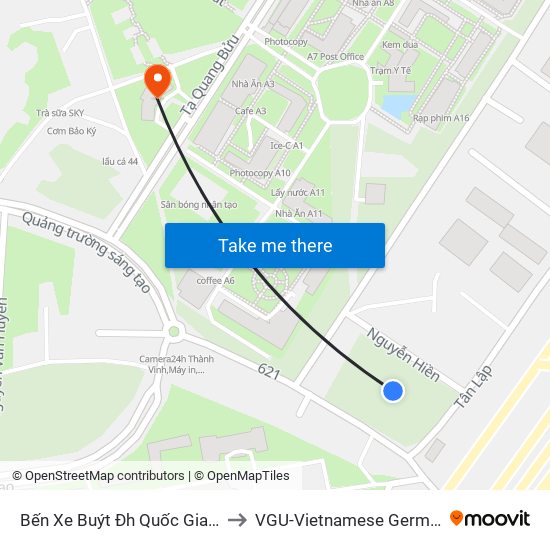 Bến Xe Buýt Đh Quốc Gia Tphcm (Mới) to VGU-Vietnamese German University map