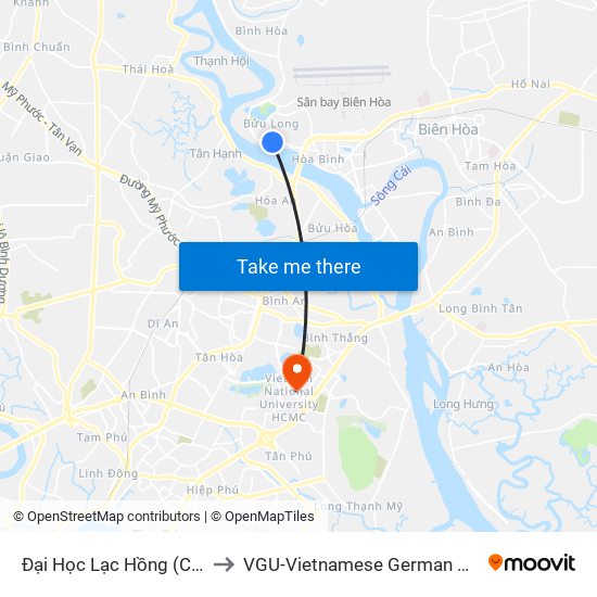 Đại Học Lạc Hồng (Cơ Sở 4) to VGU-Vietnamese German University map