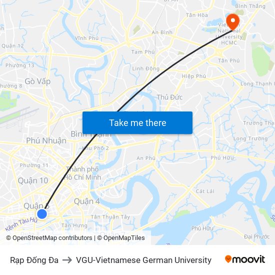 Rạp Đống Đa to VGU-Vietnamese German University map