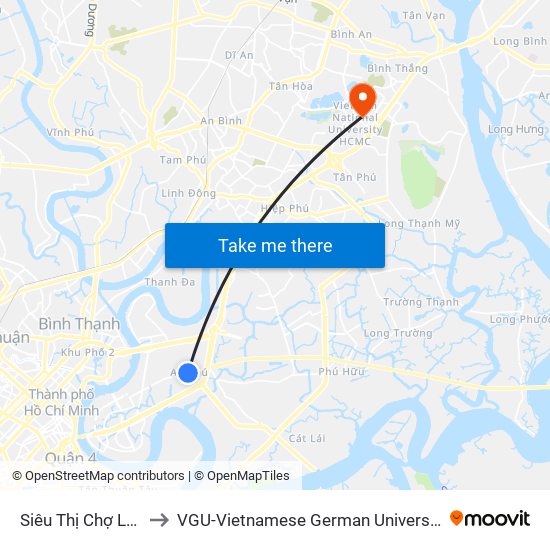 Siêu Thị Chợ Lớn to VGU-Vietnamese German University map