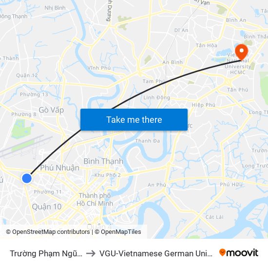 Trường Phạm Ngũ Lão to VGU-Vietnamese German University map