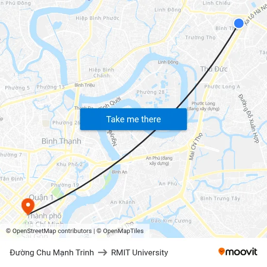Đường Chu Mạnh Trinh to RMIT University map