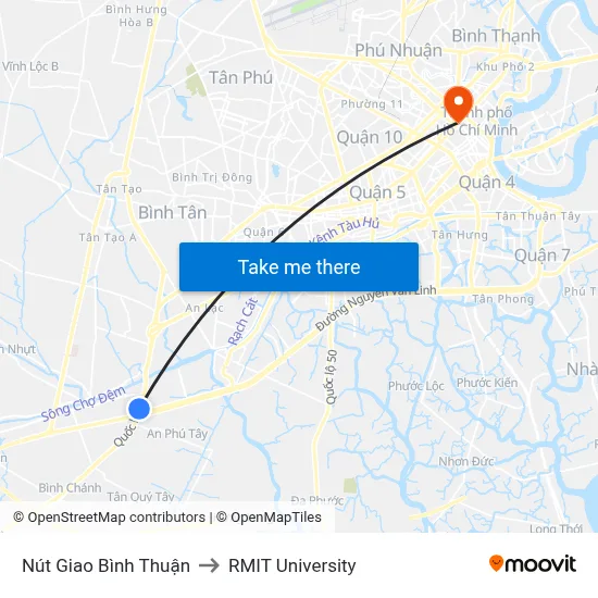 Nút Giao Bình Thuận to RMIT University map