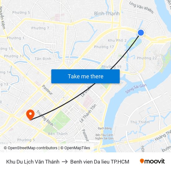Khu Du Lịch Văn Thánh to Benh vien Da lieu TP.HCM map