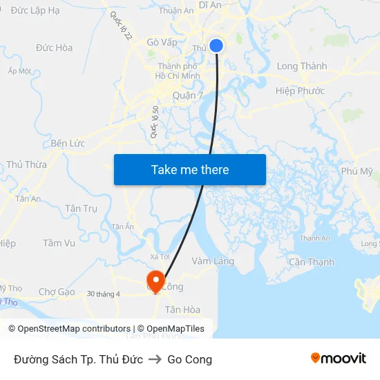 Đường Sách Tp. Thủ Đức to Go Cong map