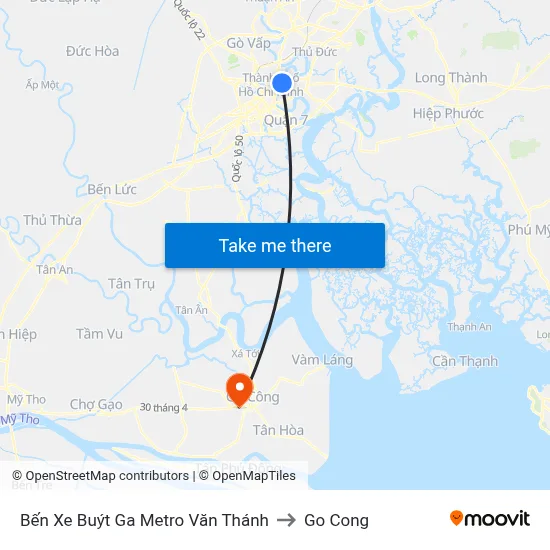 Bến Xe Buýt Ga Metro Văn Thánh to Go Cong map