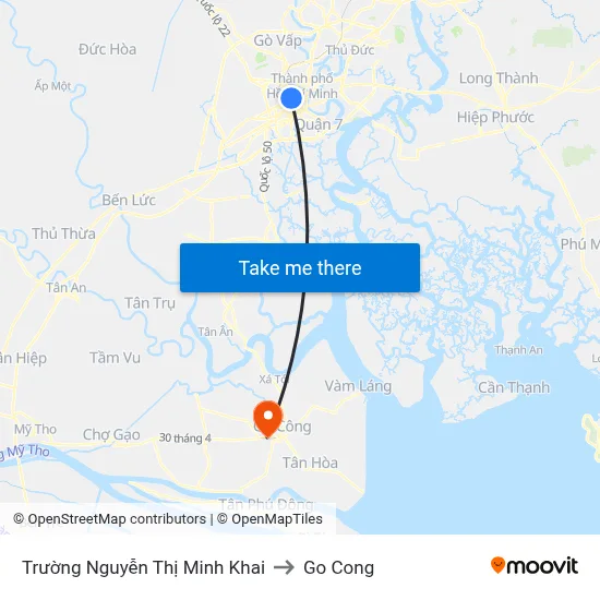 Trường Nguyễn Thị Minh Khai to Go Cong map