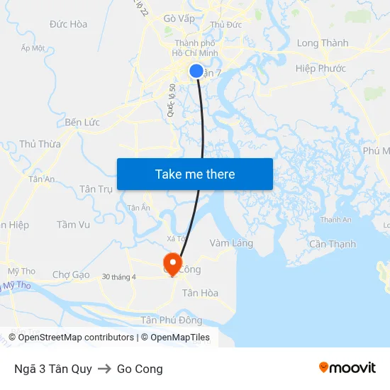 Ngã 3 Tân Quy to Go Cong map