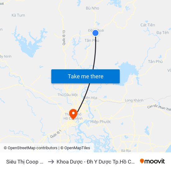 Siêu Thị Coop Mart to Khoa Dược - Đh Y Dược Tp.Hồ Chí Minh map