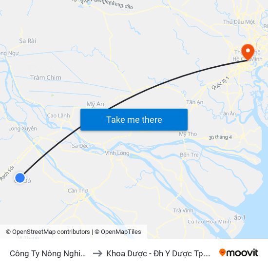Công Ty Nông Nghiệp Cờ Đỏ to Khoa Dược - Đh Y Dược Tp.Hồ Chí Minh map