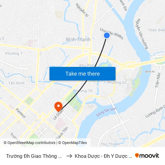 Trường Đh Giao Thông Vận Tải Tp. Hcm to Khoa Dược - Đh Y Dược Tp.Hồ Chí Minh map