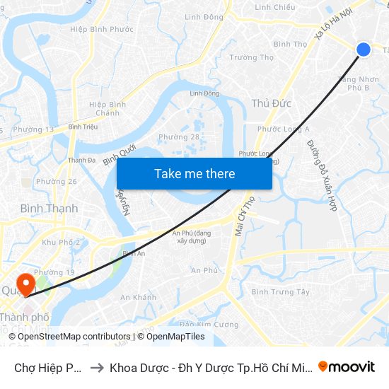 Chợ Hiệp Phú to Khoa Dược - Đh Y Dược Tp.Hồ Chí Minh map