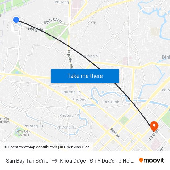 Sân Bay Tân Sơn Nhất to Khoa Dược - Đh Y Dược Tp.Hồ Chí Minh map