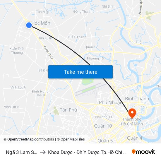 Ngã 3 Lam Sơn to Khoa Dược - Đh Y Dược Tp.Hồ Chí Minh map