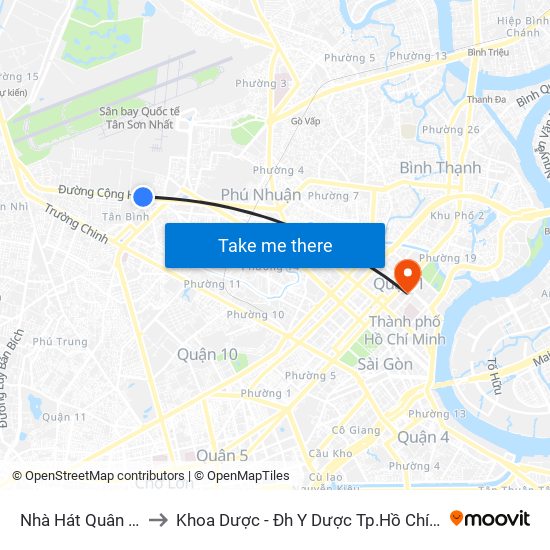 Nhà Hát Quân Đội to Khoa Dược - Đh Y Dược Tp.Hồ Chí Minh map