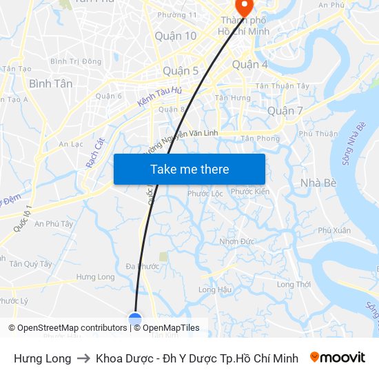 Hưng Long to Khoa Dược - Đh Y Dược Tp.Hồ Chí Minh map