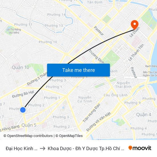 Đại Học Kinh Tế to Khoa Dược - Đh Y Dược Tp.Hồ Chí Minh map