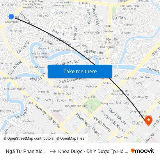 Ngã Tư Phan Xích Long to Khoa Dược - Đh Y Dược Tp.Hồ Chí Minh map