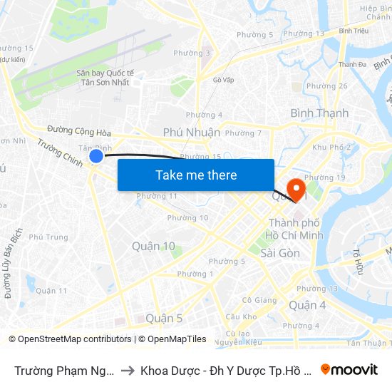 Trường Phạm Ngũ Lão to Khoa Dược - Đh Y Dược Tp.Hồ Chí Minh map