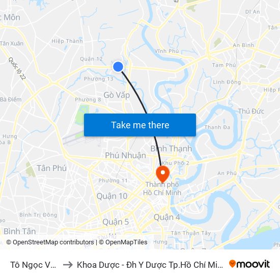 Tô Ngọc Vân to Khoa Dược - Đh Y Dược Tp.Hồ Chí Minh map