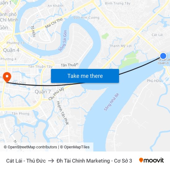 Cát Lái - Thủ Đức to Đh Tài Chính Marketing - Cơ Sở 3 map