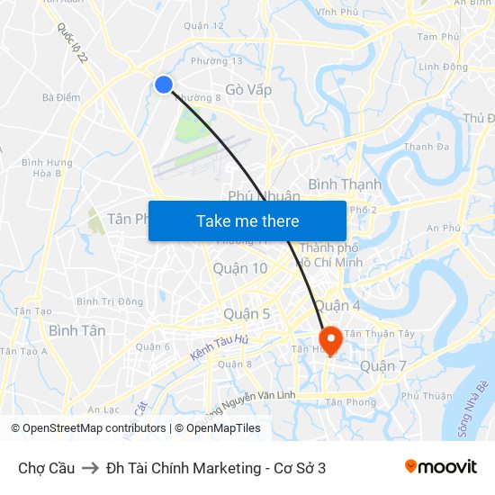 Chợ Cầu to Đh Tài Chính Marketing - Cơ Sở 3 map