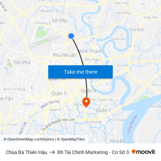 Chùa Bà Thiên Hậu to Đh Tài Chính Marketing - Cơ Sở 3 map