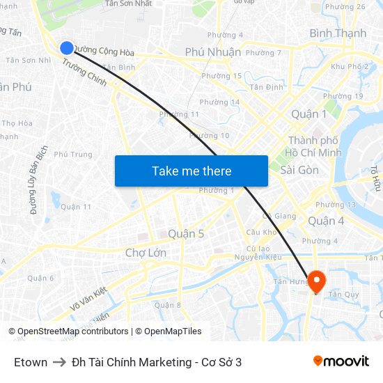 Etown to Đh Tài Chính Marketing - Cơ Sở 3 map
