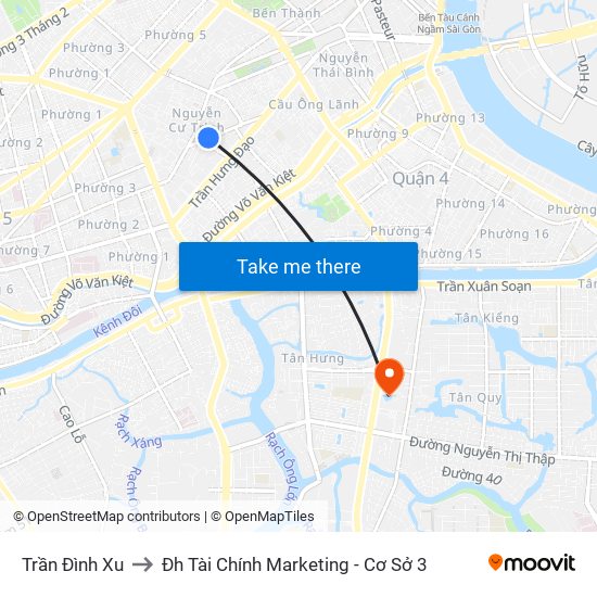 Trần Đình Xu to Đh Tài Chính Marketing - Cơ Sở 3 map