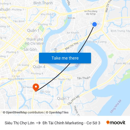 Siêu Thị Chợ Lớn to Đh Tài Chính Marketing - Cơ Sở 3 map