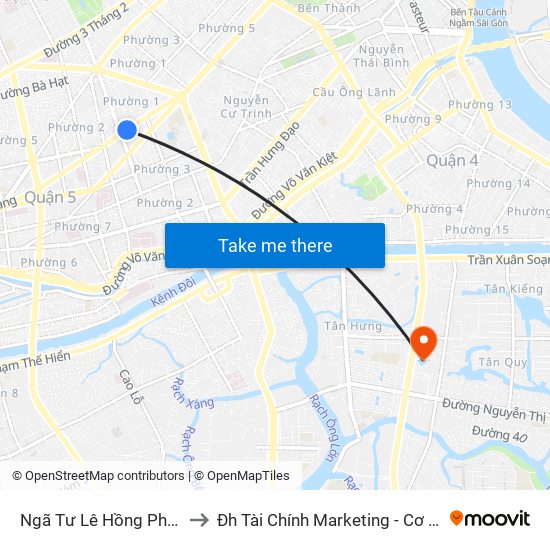 Ngã Tư Lê Hồng Phong to Đh Tài Chính Marketing - Cơ Sở 3 map