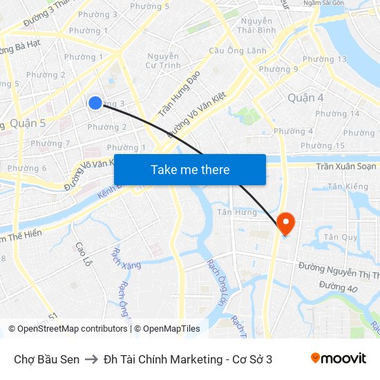 Chợ Bầu Sen to Đh Tài Chính Marketing - Cơ Sở 3 map