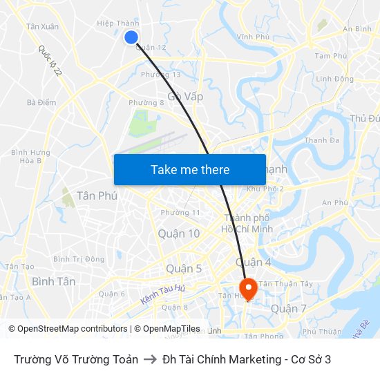 Trường Võ Trường Toản to Đh Tài Chính Marketing - Cơ Sở 3 map