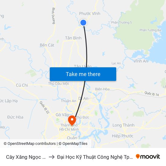 Cây Xăng Ngọc Ánh to Đại Học Kỹ Thuật Công Nghệ Tp.Hcm map