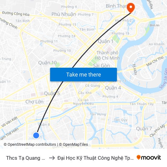 Thcs Tạ Quang Bửu to Đại Học Kỹ Thuật Công Nghệ Tp.Hcm map