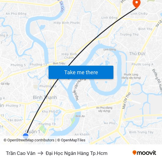 Trần Cao Vân to Đại Học Ngân Hàng Tp.Hcm map