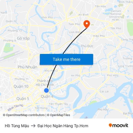 Hồ Tùng Mậu to Đại Học Ngân Hàng Tp.Hcm map