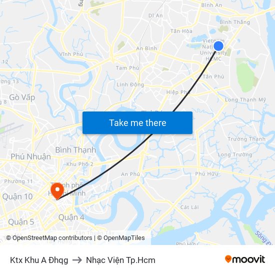 Ktx Khu A Đhqg to Nhạc Viện Tp.Hcm map