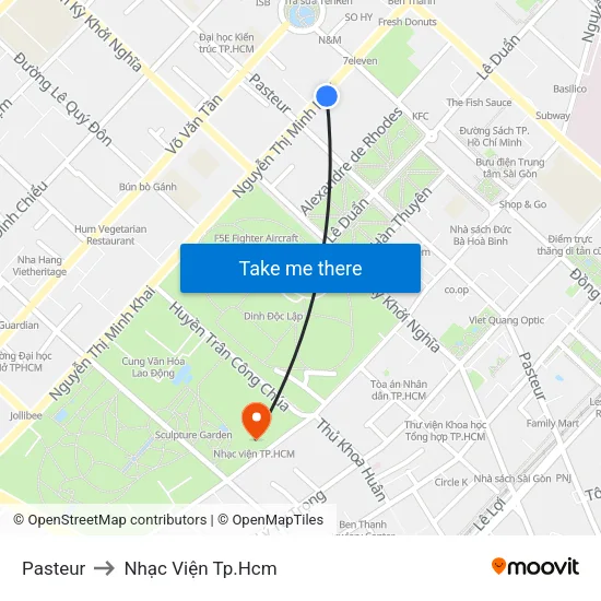 Pasteur to Nhạc Viện Tp.Hcm map