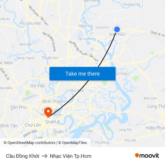 Cầu Đồng Khởi to Nhạc Viện Tp.Hcm map