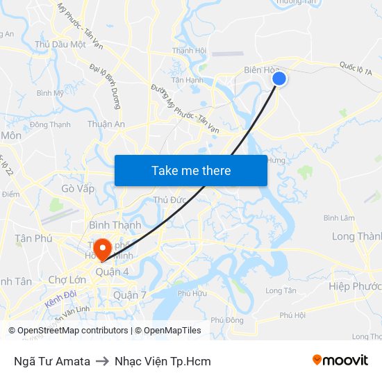 Ngã Tư Amata to Nhạc Viện Tp.Hcm map