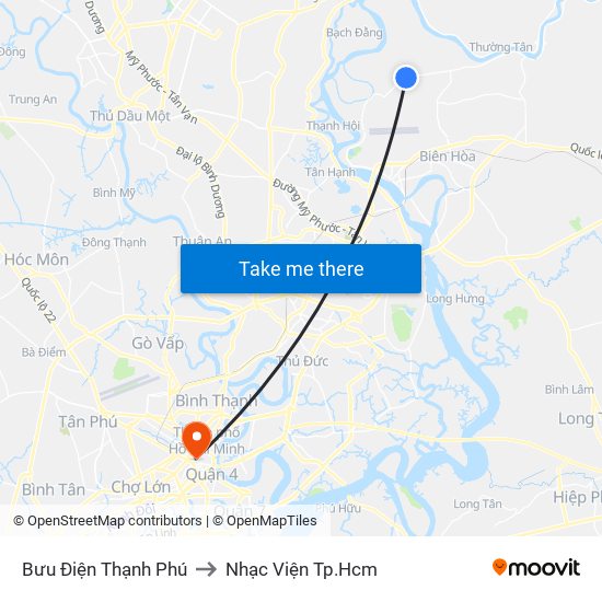 Bưu Điện Thạnh Phú to Nhạc Viện Tp.Hcm map