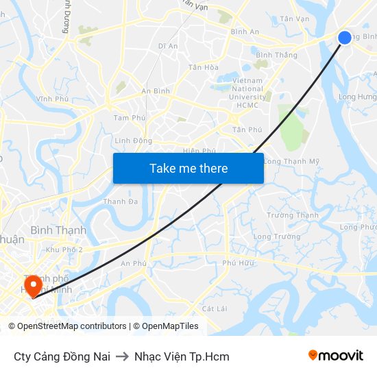 Cty Cảng Đồng Nai to Nhạc Viện Tp.Hcm map