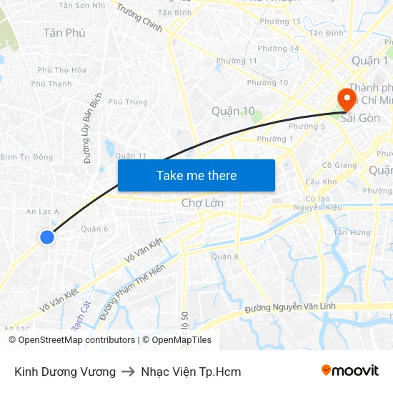 Kinh Dương Vương to Nhạc Viện Tp.Hcm map