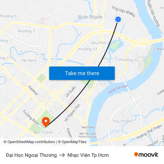 Đại Học Ngoại Thương to Nhạc Viện Tp.Hcm map