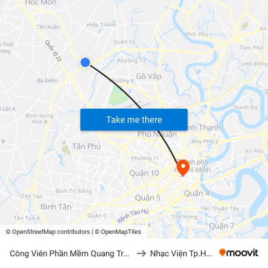 Công Viên Phần Mềm Quang Trung to Nhạc Viện Tp.Hcm map