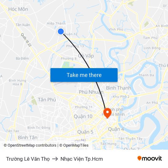 Trường Lê Văn Thọ to Nhạc Viện Tp.Hcm map