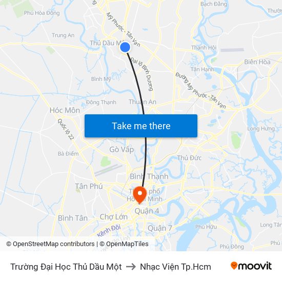 Trường Đại Học Thủ Dầu Một to Nhạc Viện Tp.Hcm map